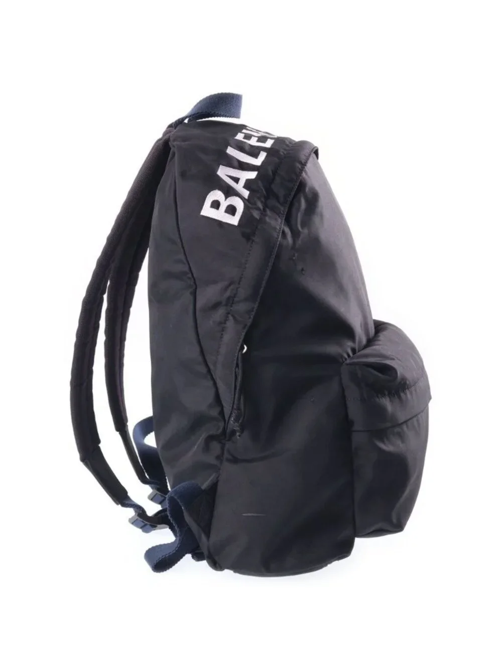 Balenciaga Logo Embroidery Nylon Backpack Black